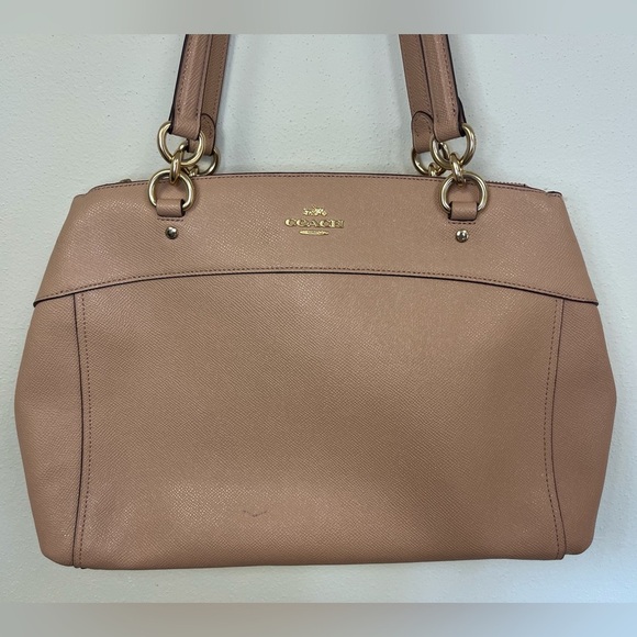 Coach Crossgrain Large Leather Brooke Carryall Bag Nude Pink - Picture 7 of 16